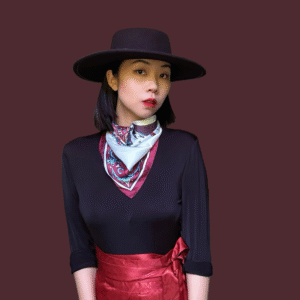 羌族羚羊深红色方巾